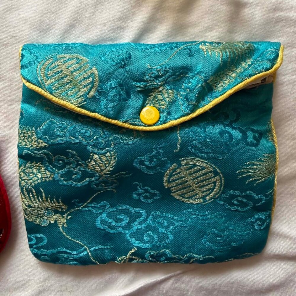 🔵 Chinese Brocade Silk Pouches - Picture 6 of 9
